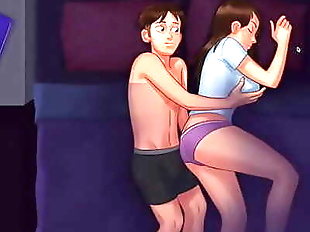 Summertime Saga- Fucking stepsister while shes..